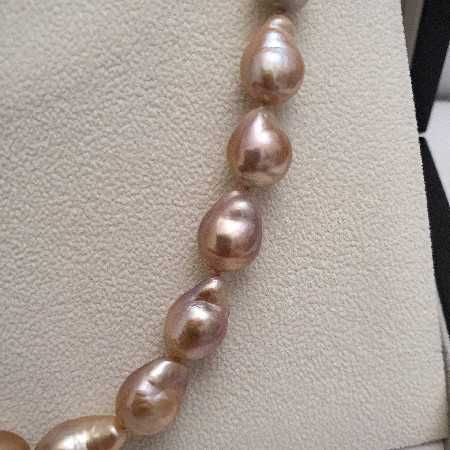 colier unicat perle naturale edison kasumi 11-15mm si aur 14k