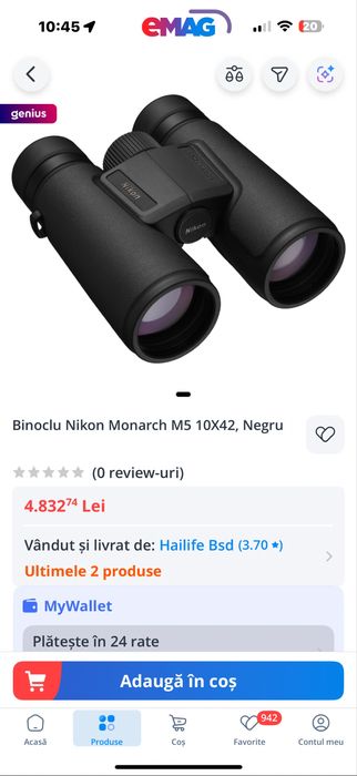 Binoclu Nikon Monarch 5/5 10/42 10x