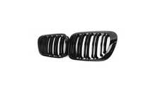 Set 2 grile duble, negru lucios,M Design pentru BMW E46 Coupe NFL