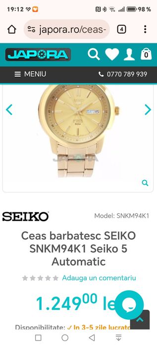 Ceas automatic seiko inpecabil