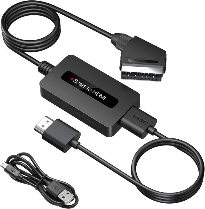 Кабел SCART към HDMI конвертор, мъжки SCART вход/HDMI изход