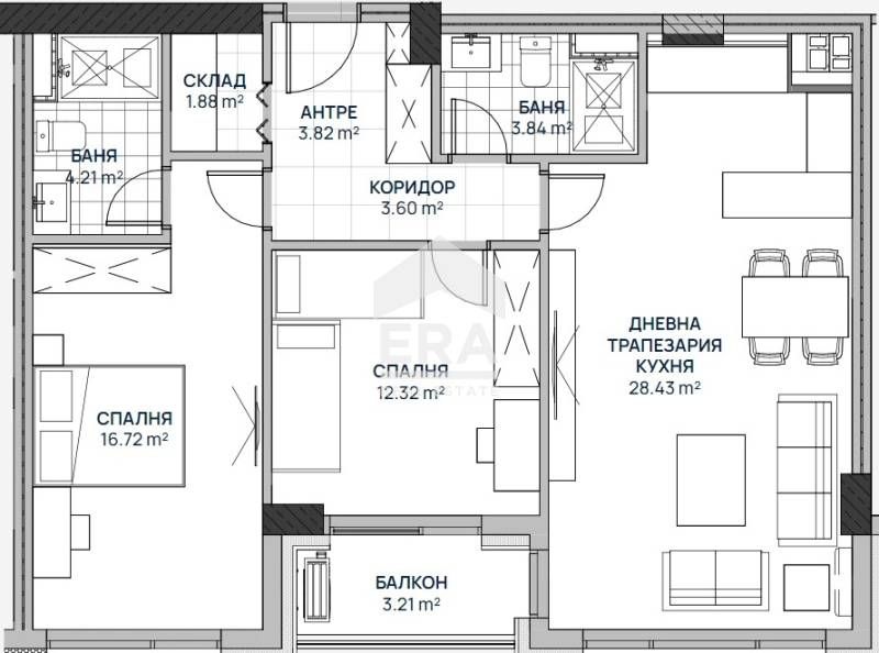 Продава се Тристаен апартамент в София, Люлин 2 - 115 кв.м за 867 €/кв.м - Снимка #8