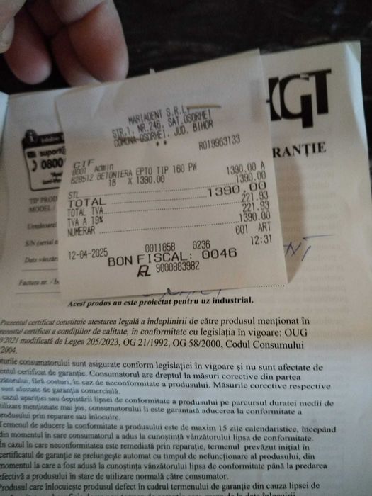 vand betoniera noua