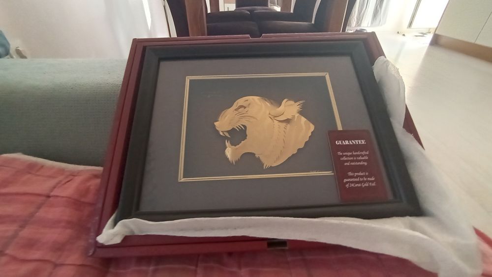 Златен тигър 24каратово злато ,