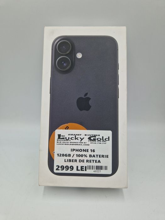 Iphone 16 128GB / 100% Baterie + Garanție #49337