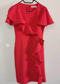 Червена елегантна рокля, размер С