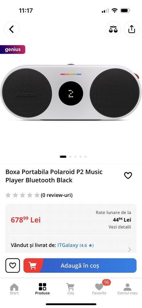 Boxa Portabila Polaroid P2 Music Player Bluetooth Black