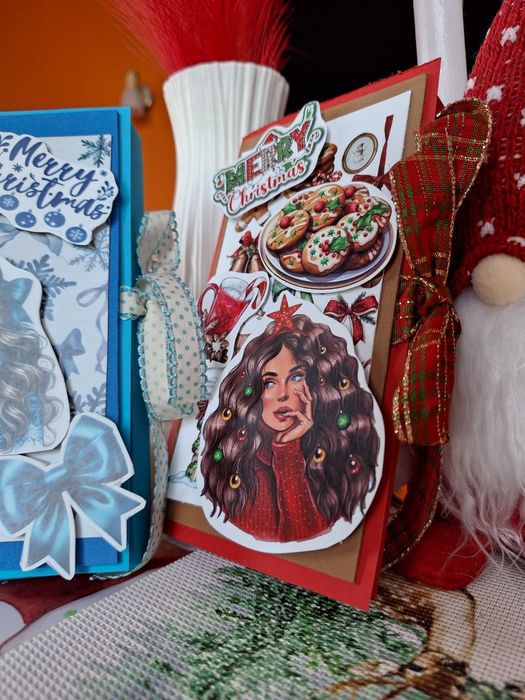 Коледни картички с шоколад Мерси