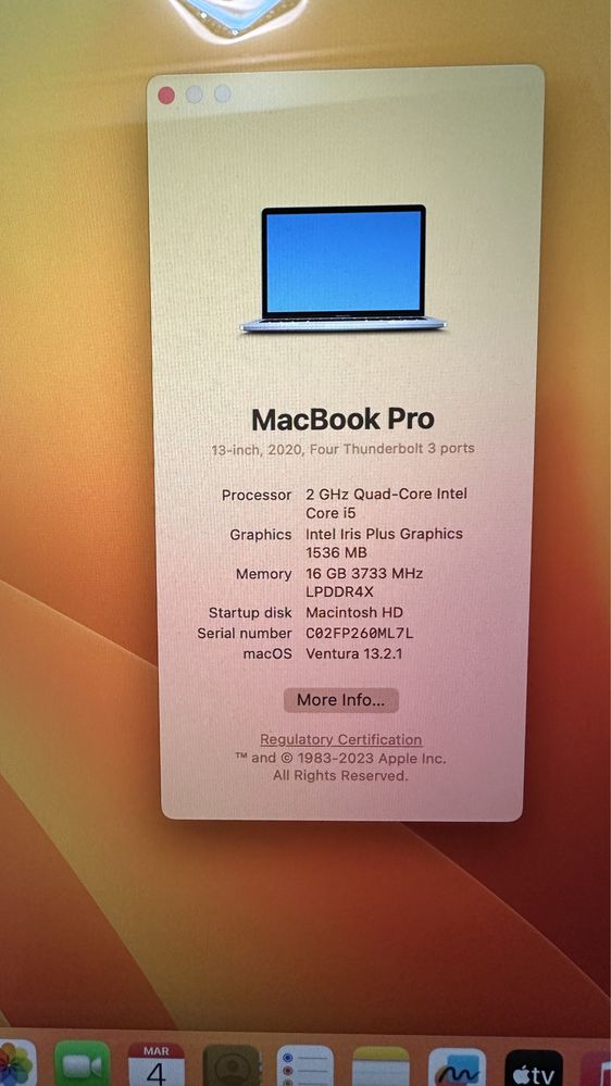 MacBook Pro 2020 512gb