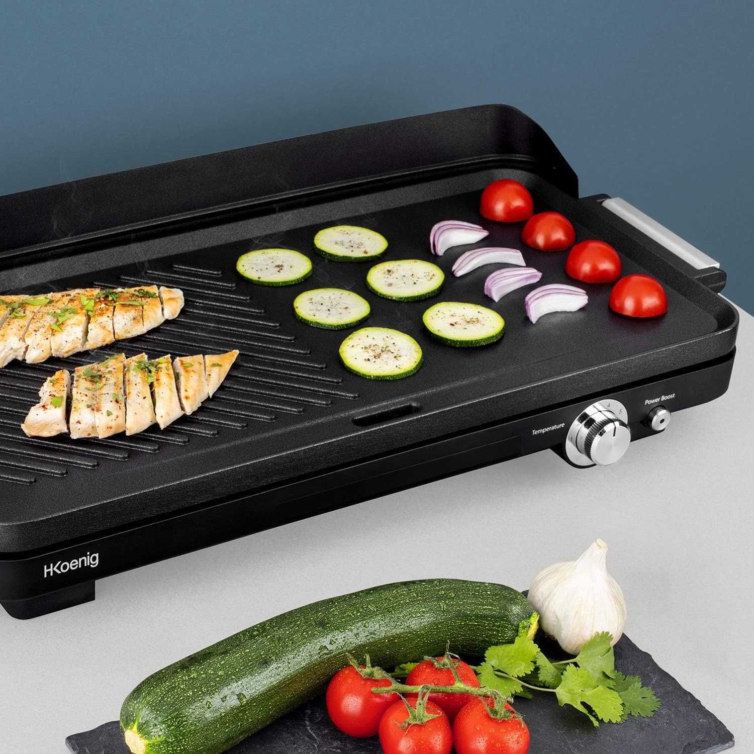 Електрически скара с грил и плоча H.Koenig GRX330, 1800W, НОВО