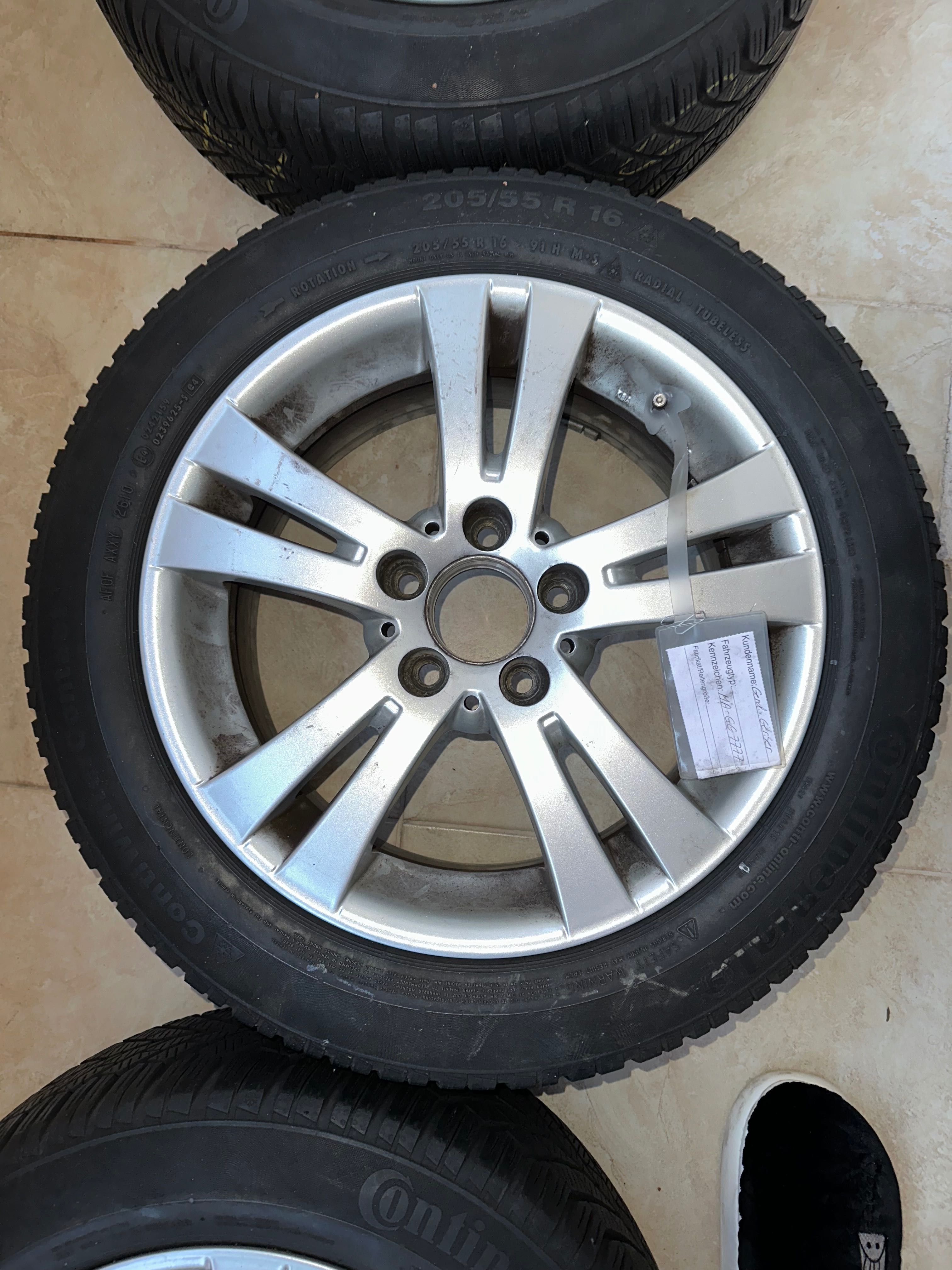 4бр джанти за Mercedes 5x112 със зимни гуми Continental