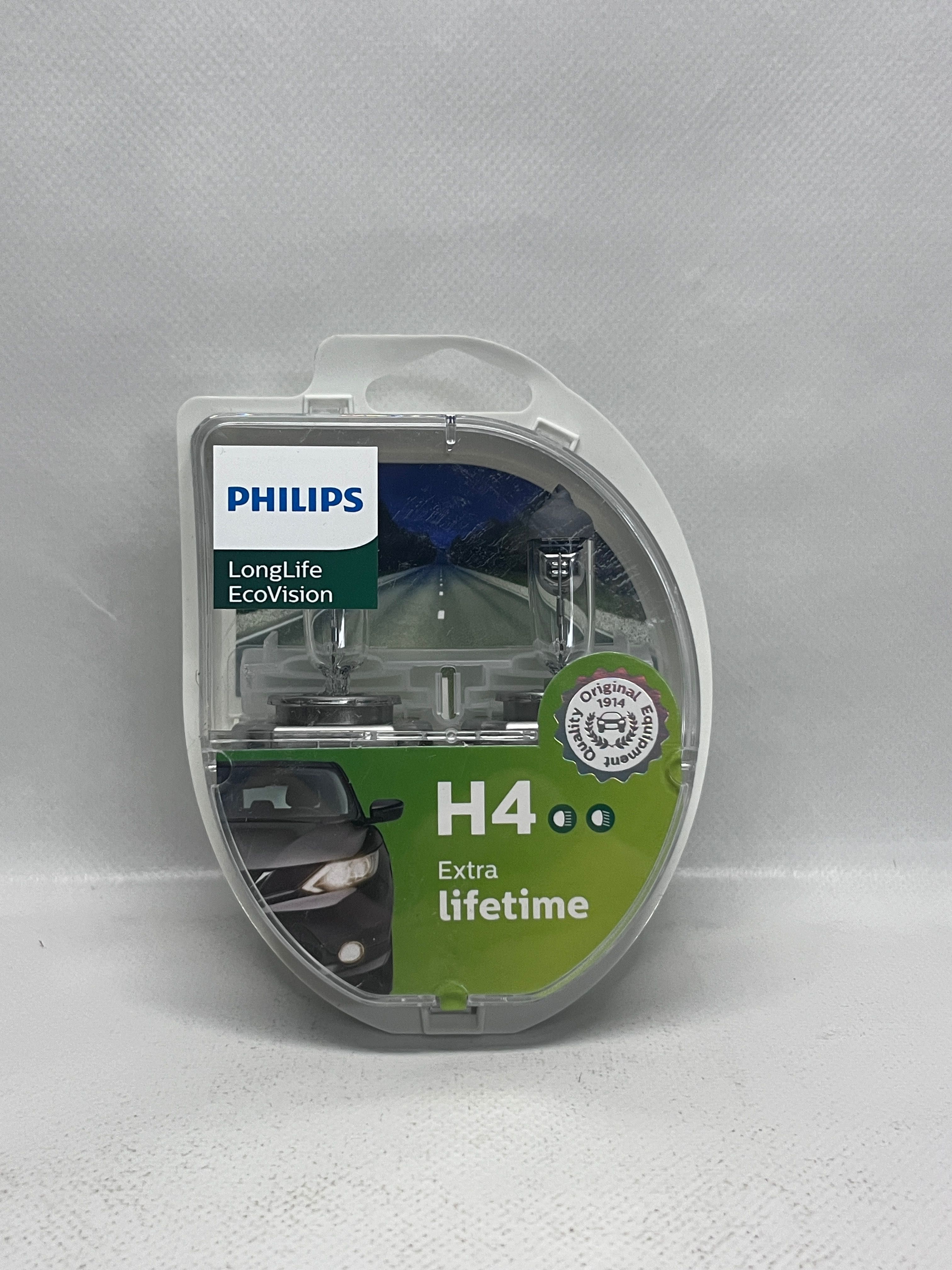 Set 2 becuri far H4 60/55W 12 V, Longer Life Ecovision PHILIPS