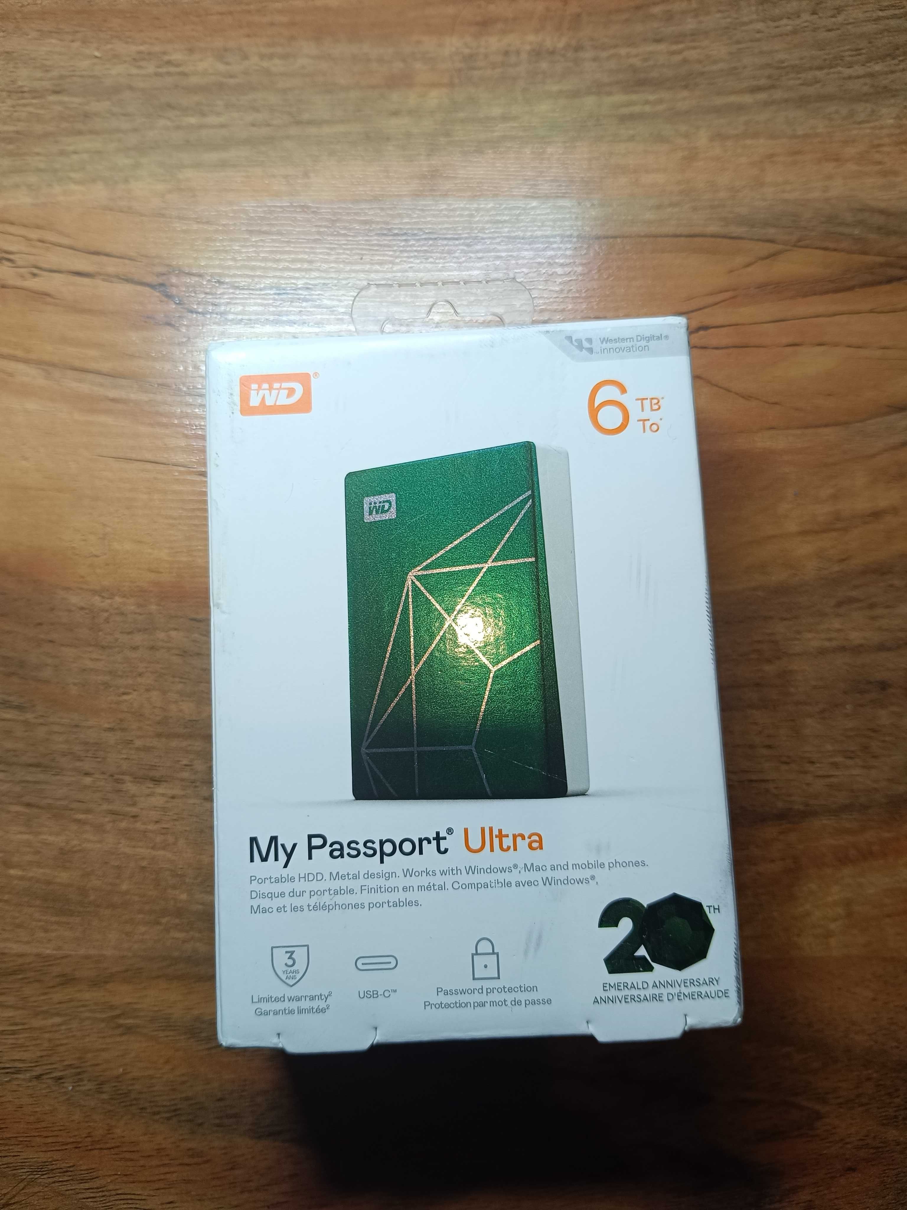 НОВ, ЗАПЕЧАТАН, НЕОТВАРЯН WD 6TB My Passport, Черен, архивиране...