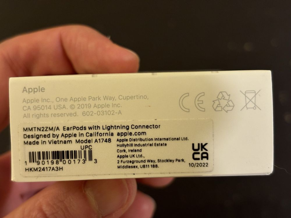 Слушалки Apple Earpods Lightning - оригинални
