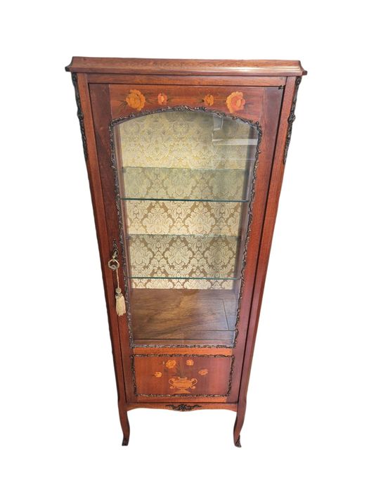 Vitrina in stil Napoleon III cu intarsie și elemente din Bronz
