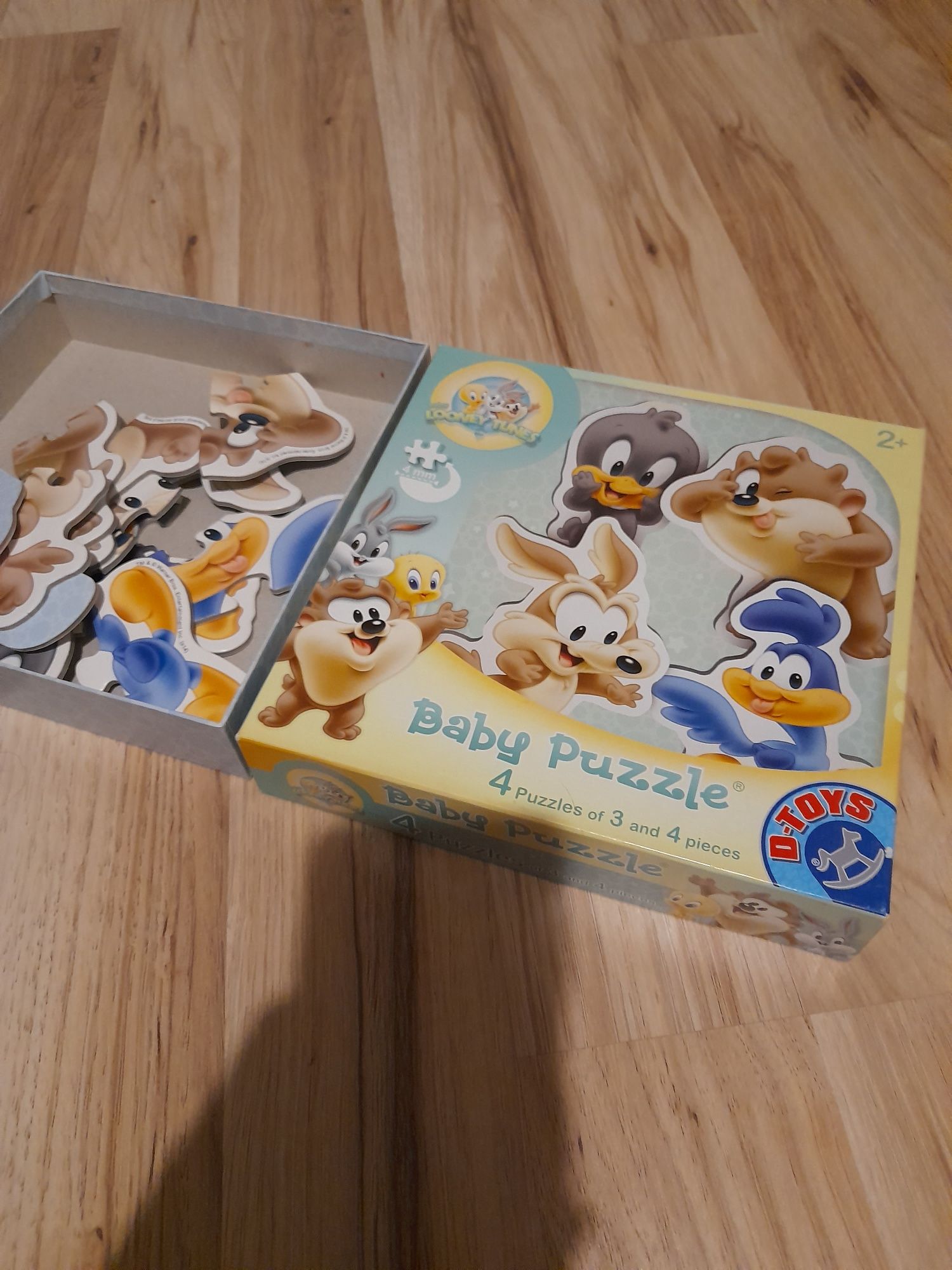 set 4 Puzzle bebelusi D-Toys-Baby Looney Tunes, Pastel albastru, 2,3,4