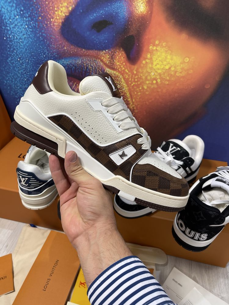 Adidasi Louis Vuitton piele naturala 100% Full Box colectie noua