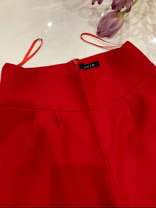 Широк червен панталон Avin