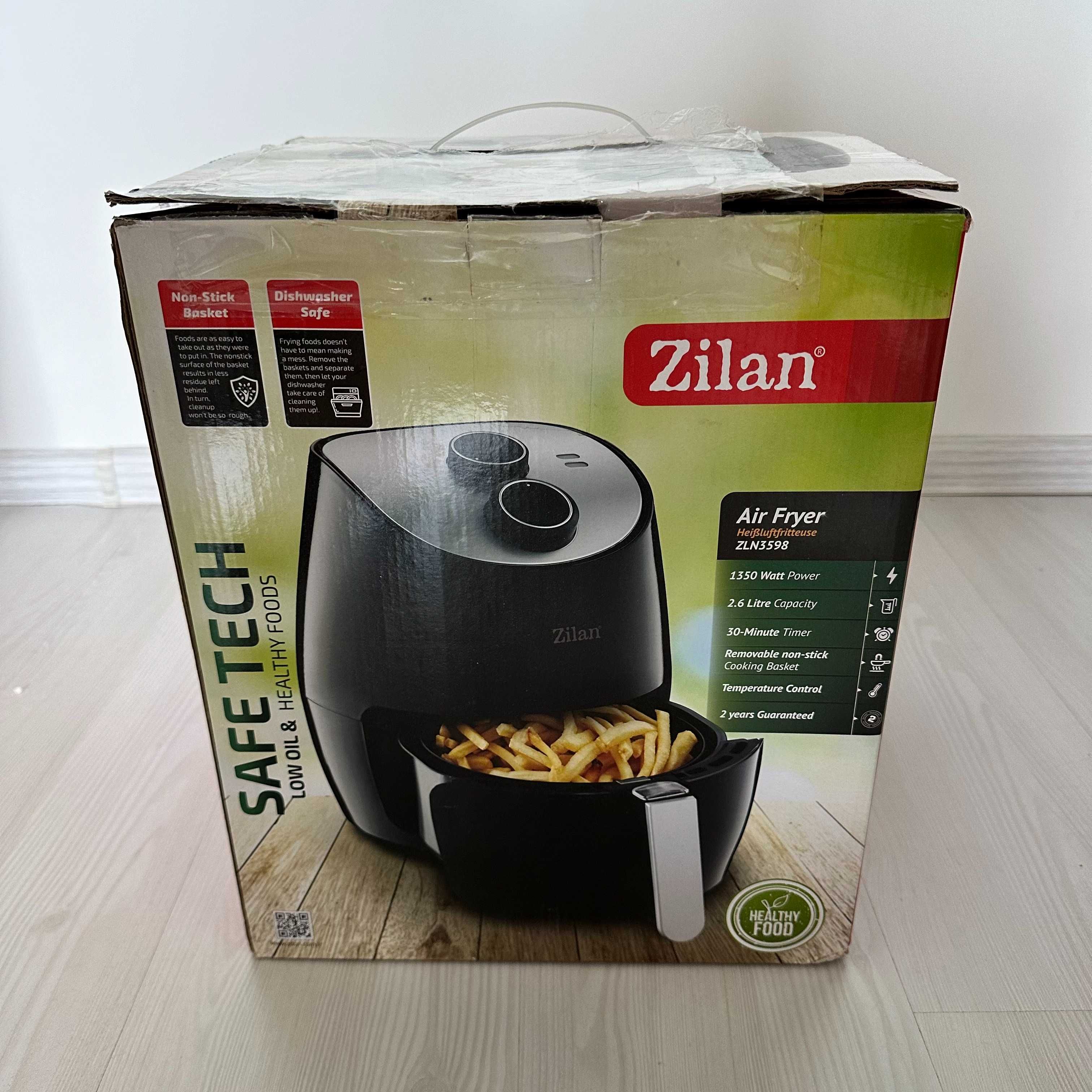 Friteuza Air Fryer, ZILAN, 1350 W, Capacitate 2.6 L, Negru