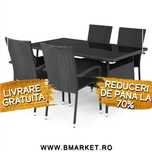 Set mobilier gradina/terasa 4 scaune si masă 150 x 90 Negru OFERTA