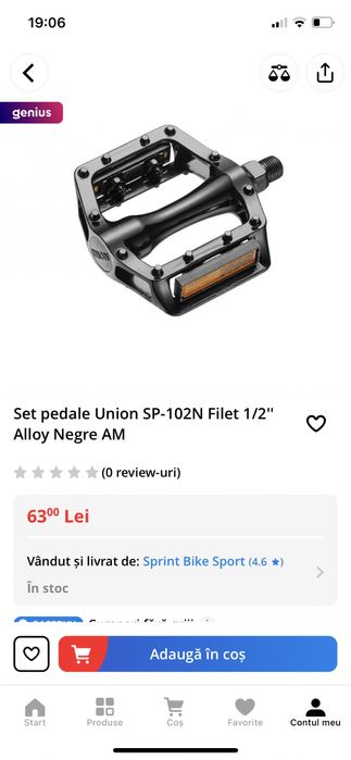 Pedale aluminiu Union filet 1/2