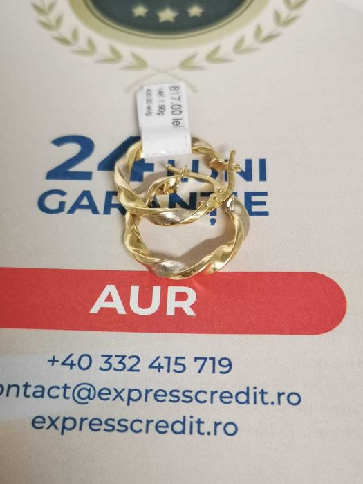 Cercei aur 14k-[Tomesti-b:32290.7]-Garantie 2 ani