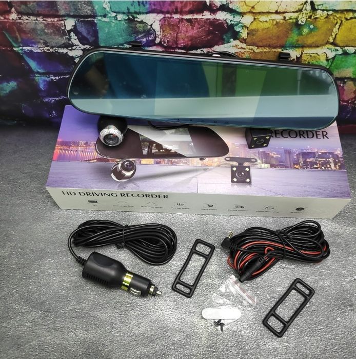 Зеркало видеорегистратор с 3мя камерами (салонная)