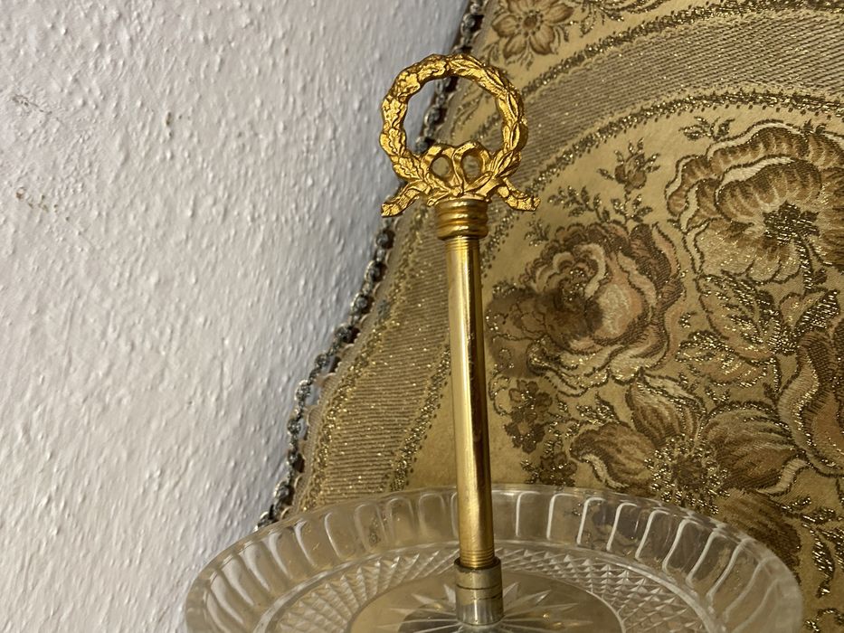 Винтидж италианска кристална бонбониера с месингова стойка 1950-те