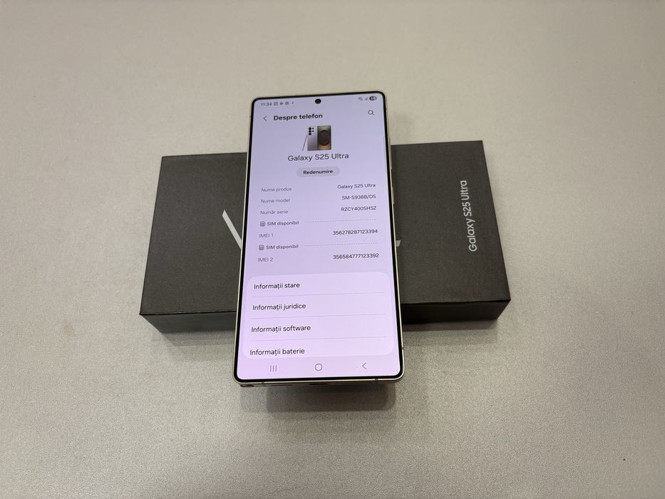 Samsung Galaxy S25 Ultra, 256 gb, 12 gb ram, Titanium Gray, la cutie