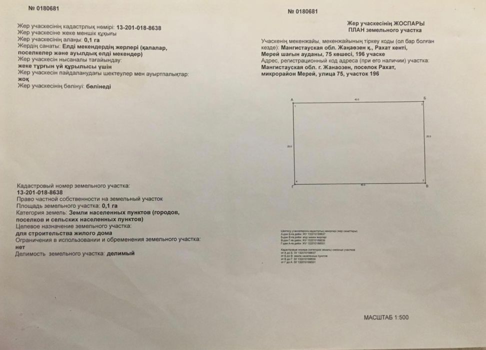 Жер орын Мерей Рахат-4, 75 көше, 196 үй