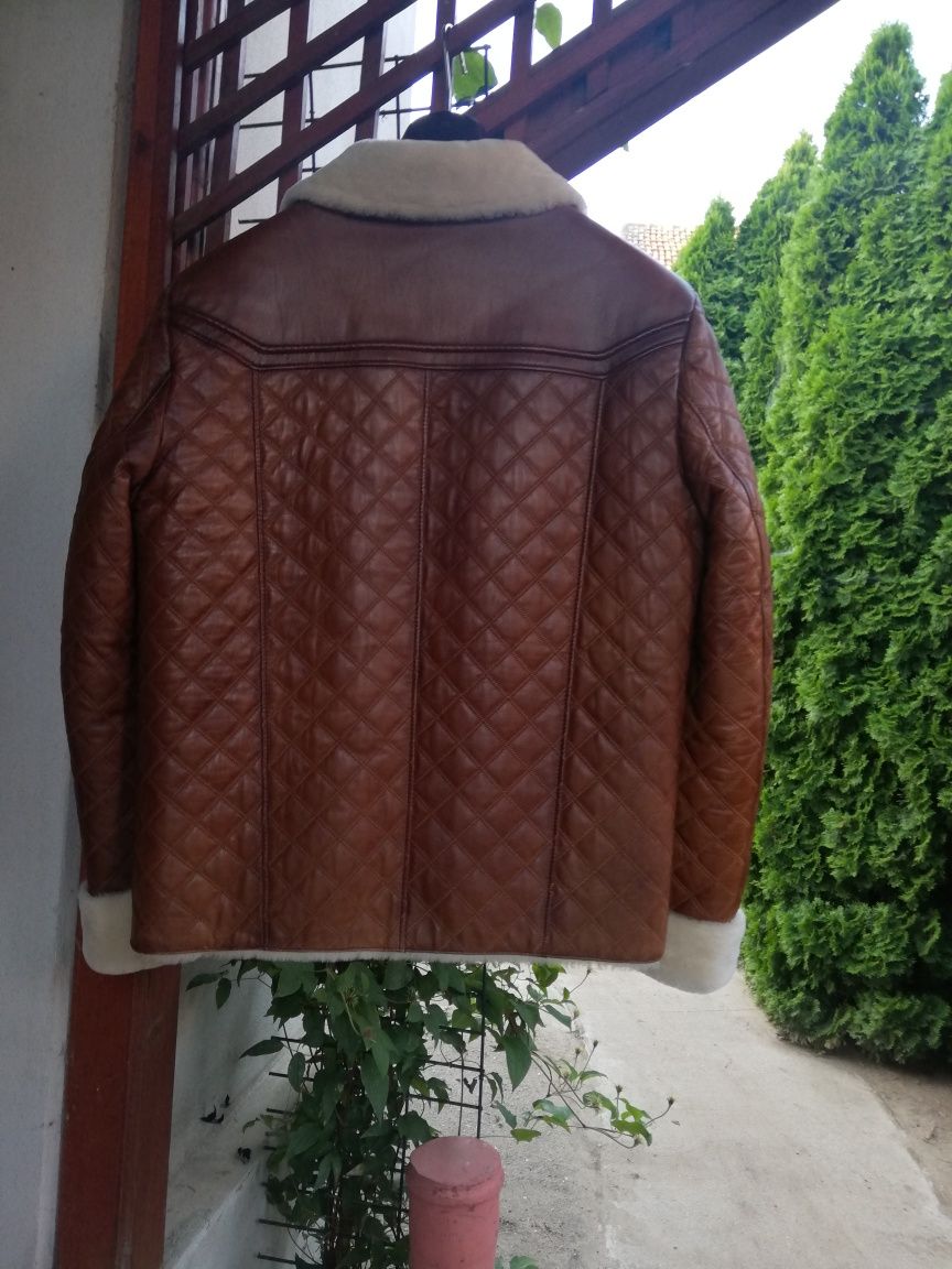 Geaca nouă piele naturala și blana Morris M