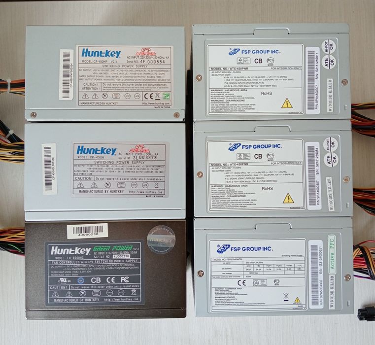 Блоки питания 550W, 500W, 450W, 400W