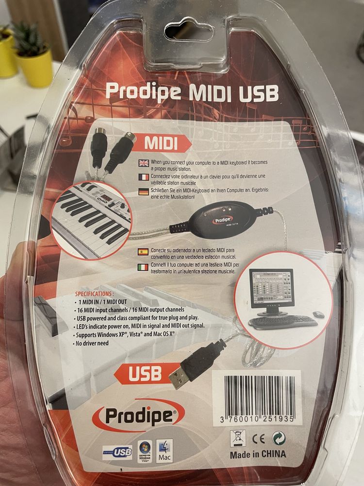 Prodipe MIDI USB 1 in / 1 out