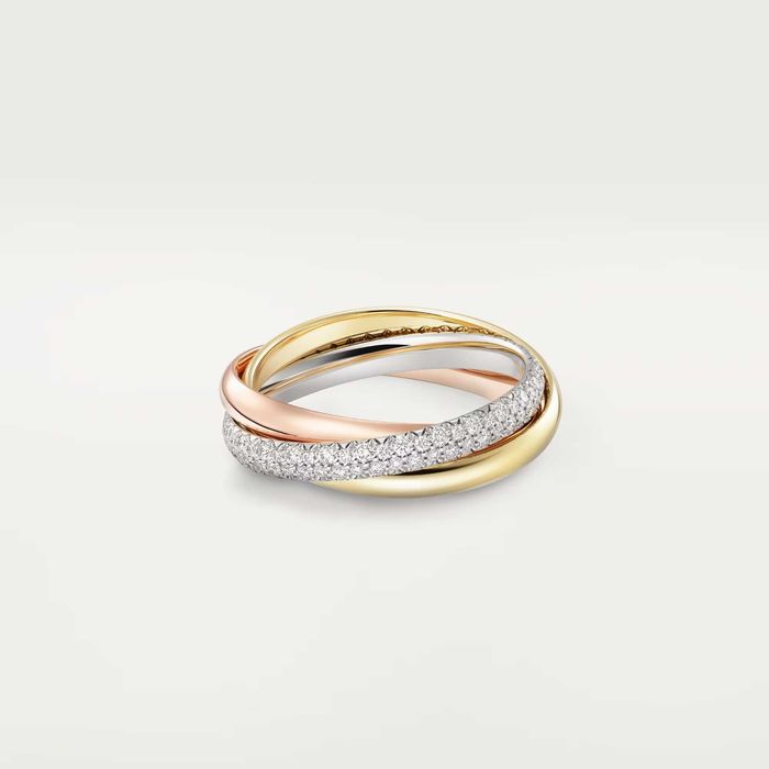 CARTIER Trinity Half Paved Classic Унисекс (Мъжки / Дамски) Пръстен