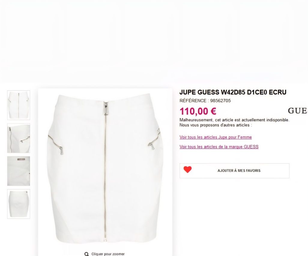 Пола Guess бяла с цип