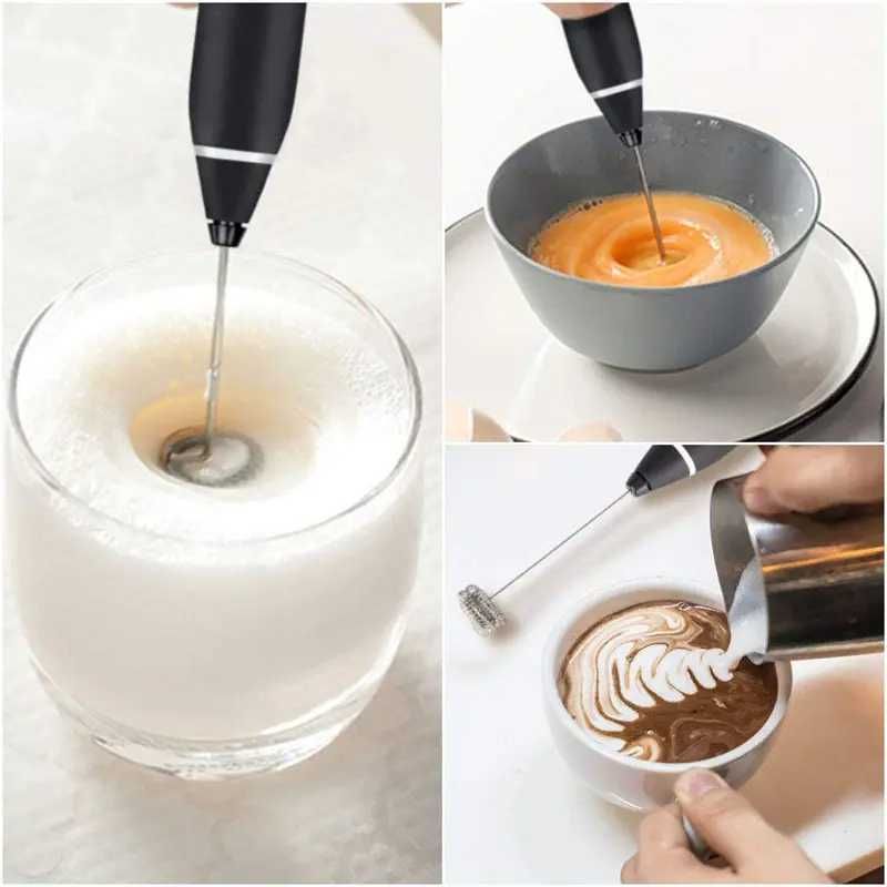 Миксер за фрапе безжичен 3в1 фрапиране кафе мляко шейк яйца за пяна