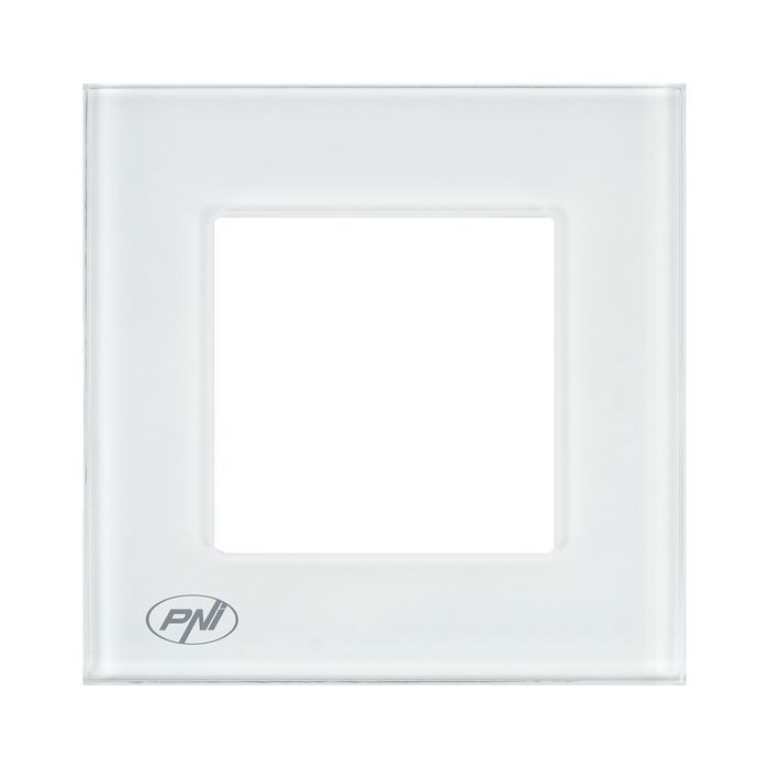 Rama simpla PNI RM101W din sticla pentru prize PNI