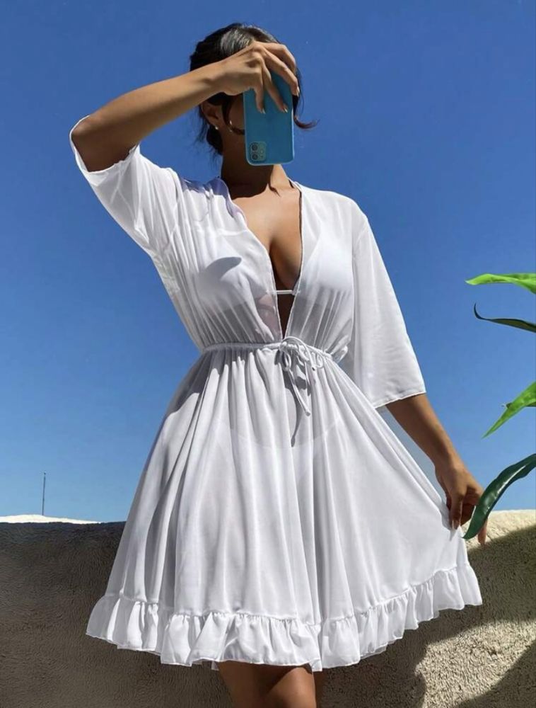 Rochie de plaja alba