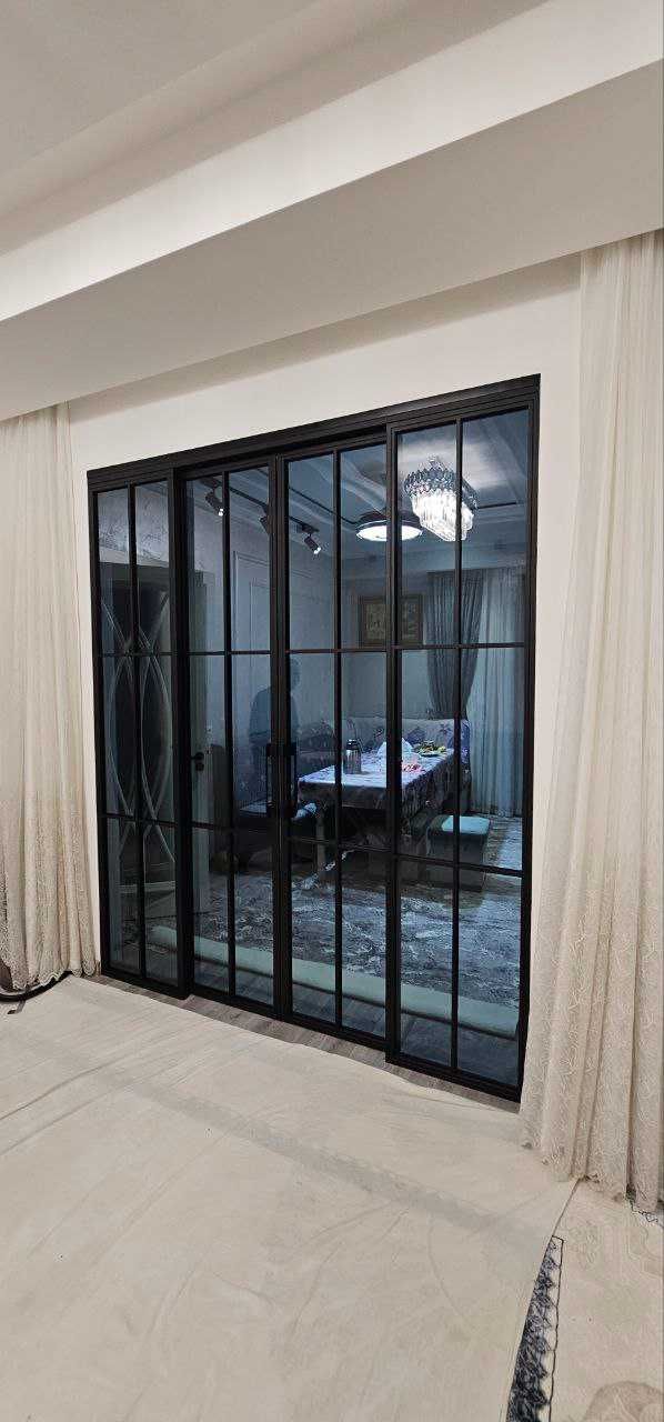 Loft перегородки металл + стекло/Loft surma eshiklar