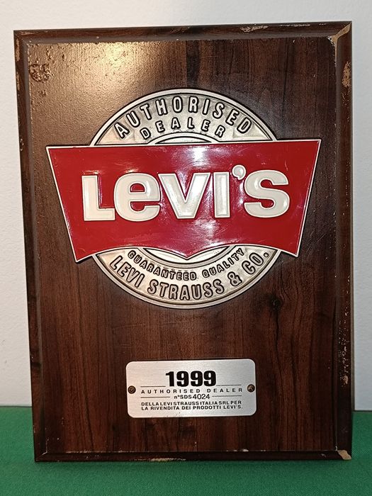 Placheta veche Levi's, reclama dealer autorizat obiect decorativ