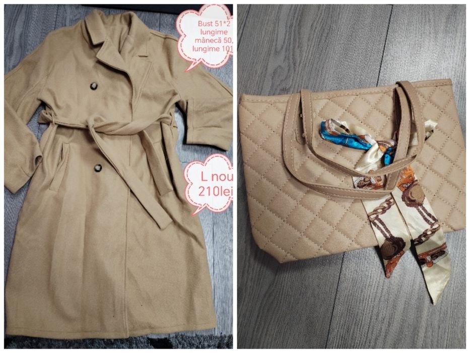 Vând palton nou L merge și xl +poseta cadou