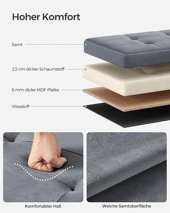 Taburet cu spațiu de depozitare, Gri, 38x38cm