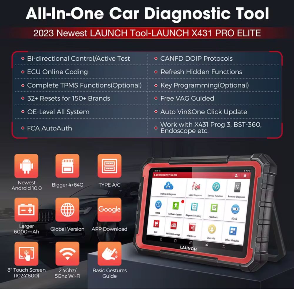 Diagnoza/Tester auto Original Launch x431-PRO-Elite 2025 2 ani update
