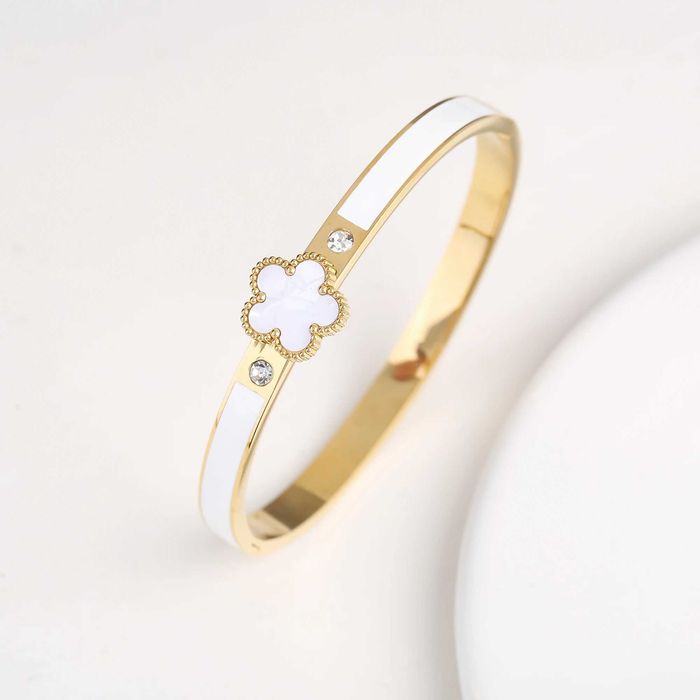 Луксозна дамска гривна с детелина и кристали Van Cleef, различни цвето