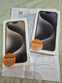 Iphone 15 Pro Max 256gb - Sigilat - Liber de rețea- Black/NATURAL- Fac