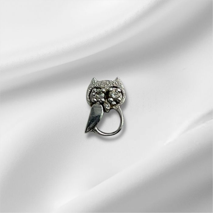 Златна 18к висулка бухул с диаманти