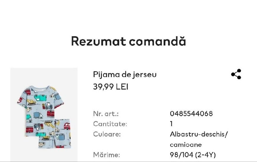 Pijama HM mar. 2-4 ani