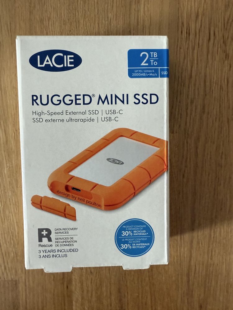 Ssd extern Lacie Rugged mini 2tb, nou, sigilat. Original!