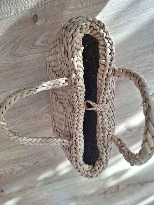 Плетена, сламена дамска чанта от 70-те