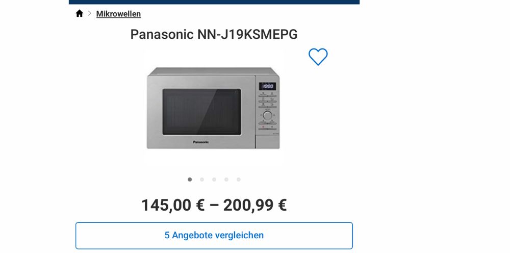 Cuptor cu microunde + grill 20 l Panasonic NN‑J19KSMEPG
